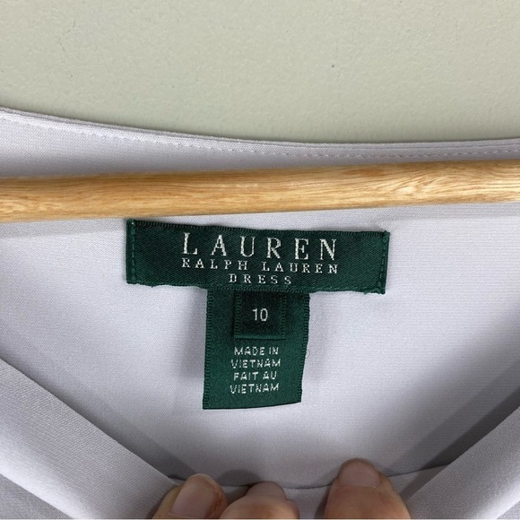 Lauren Ralph‎ Lauren Stretchy Colorblock 1/2 Sleeve Slip Midi Dress Size 10 - Picture 2 of 4